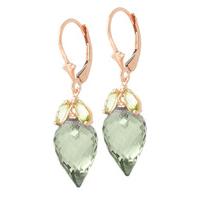 green amethyst and peridot drop earrings 200ctw in 9ct rose gold