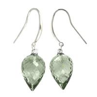 green amethyst and diamond drop earrings 190ctw in 9ct white gold