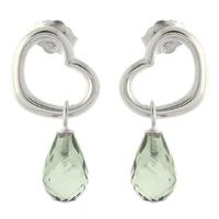 Green Amethyst Stud Earrings 4.5ctw in 9ct White Gold