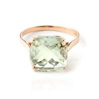 Green Amethyst Rococo Ring 3.6ct in 9ct Rose Gold