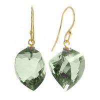 Green Amethyst Spiral Briolette Drop Earrings 26.0ctw in 9ct Gold