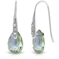 green amethyst and diamond drop earrings 60ctw in 9ct white gold