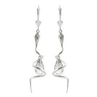 Green Amethyst and Diamond Serpent Earrings 4.5ctw in 9ct White Gold