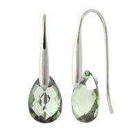 green amethyst briolette drop earrings 60ctw in 9ct white gold