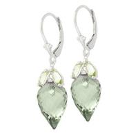 Green Amethyst and Peridot Drop Earrings 20.0ctw in 9ct White Gold