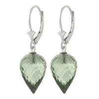 green amethyst briolette drop earrings 190ctw in 9ct white gold