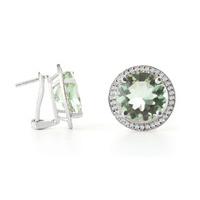 green amethyst and diamond french clip halo earrings 100ct in 9ct whit ...