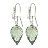 green amethyst and diamond drop earrings 1901ctw in 9ct white gold