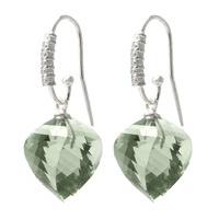 Green Amethyst and Diamond Drop Earrings 26.0ctw in 9ct White Gold