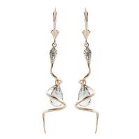 Green Amethyst and Diamond Serpent Earrings 4.5ctw in 9ct Rose Gold