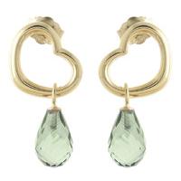 Green Amethyst Stud Earrings 4.5ctw in 9ct Gold