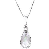 Green Amethyst and Diamond Pendant Necklace 2.25ct in 9ct White Gold