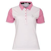 green lamb cliona pin dot polo pinkwhite