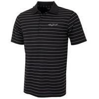 Greg Norman Fine Stripe Pique Polo Shirt - Black Medium