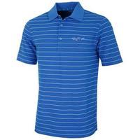 Greg Norman Fine Stripe Pique Polo Shirt - Maritime Blue Small