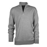 Greg Norman Lined Zip Neck Merino Sweater - Grey Medium (GN14Z)