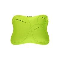 green splat design laptop notebook bag with black stitching and pocket ...