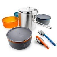 GSI OUTDOORS GLACIER STAINLESS DUALIST CAMPFIRE COOKING AND EATING SET