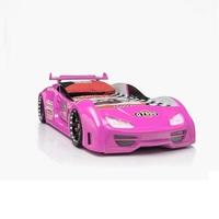 gt999 girls car bed in pink with spoiler and led on wheels