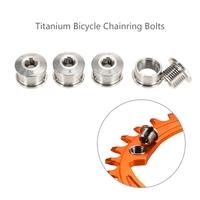 GUB 4PCS CNC Titanium Crankset Chainring Bolts Nuts M8 * 6mm for Road Bike MTB Mountain Bicycle