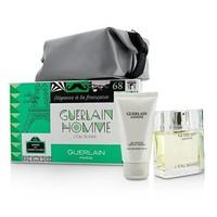 Guerlain Homme LEau Boisee Coffert: Eau De Toilette Spray 80ml + Hair and Body Wash 75ml + pouch 3pcs+pouch
