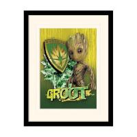 guardians of the galaxy vol 2 groot shield mounted framed 30 x 40cm pr ...