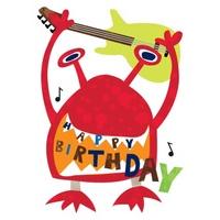 guitar hero monster birthday card