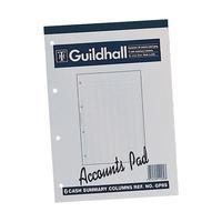 Guildhall A4 Ruled Account Pad with 6 Cash Columns and 60 Pages (White)