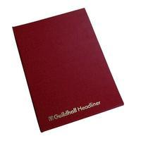 Guildhall 38 Series Headliner Account Book with 10 Cash Columns and 80 Pages (Maroon)