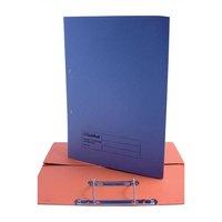 Guildhall (38mm) Transfer Spring Files with Inside Pocket Foolscap (Blue) Pack of 25