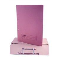 Guildhall (38mm) Transfer Spring Files with Inside Pocket Foolscap (Pink) Pack of 25