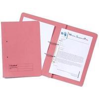 guildhall foolscap 315gm2 spring transfer file with back pocket pink p ...