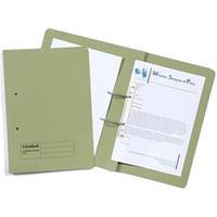 Guildhall (Foolscap) 315g/m2 Spring Transfer File with Back Pocket (Green) Pack of 25 Files