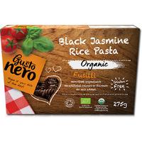 gusto nero organic black jasmine rice pasta fusilli 275g