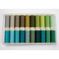 Gutermann Sew-All 100m Assorted Packs - Mixed Greens. Pack of 20