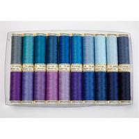 Gutermann Sew-All 100m Assorted Packs. Mixed Blues & Purples. Pack of