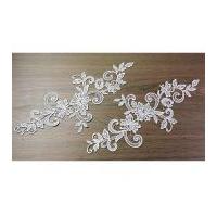 Guipure Couture Bridal Lace Appliques 14.5cm x 35cm Ivory