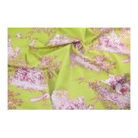 Gutermann Ring a Roses French Cottage Toile Poplin Quilting Fabric Pink & Lime