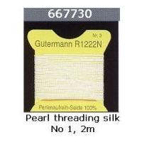 Gutermann Threading Silk for Jewellery Making 2m Undyed Pearl