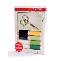 Gutermann Thread Pack Sew All Sewing Threads & Scissors Gift Pack 100m Green