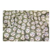 Gutermann Vero's World Lizzy's Garden Birds & Heart Poplin Quilting Fabric Olive Green