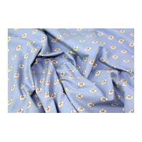 Gutermann Vero's World Country Chic Cottage Flower Dots Poplin Quilting Fabric Dusky Blue