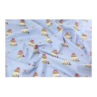 Gutermann Vero's World Country Chic Cottage Welcome Home Poplin Quilting Fabric Dusky Blue