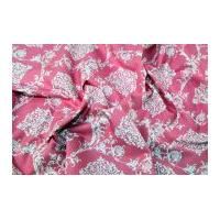 Gutermann Ring a Roses French Cottage Ornament Poplin Quilting Fabric Candy Pink