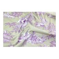 Gutermann Ring a Roses French Cottage Toile Poplin Quilting Fabric Lilac & Taupe