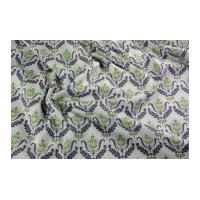 Gutermann Ring a Roses Notting Hill Flower Ornament Poplin Quilting Fabric Light Green