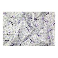 Gutermann Ring a Roses Notting Hill Ornament Bird Poplin Quilting Fabric Light Purple