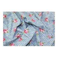 gutermann ring a roses fenton house rose poplin quilting fabric cornfl ...