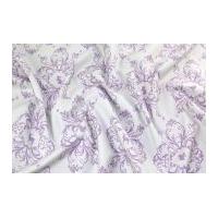 Gutermann Ring a Roses French Cottage Animals Poplin Quilting Fabric Purple & Grey