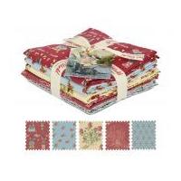 Gutermann Vero's World Lizzy's Garden Quilting Fabric Fat Quarter Bundle Wine & Blue